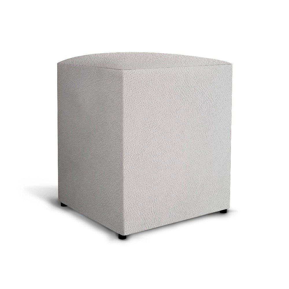 Puff Pufe Quadrado Decoração Corino Cor - BRANCO