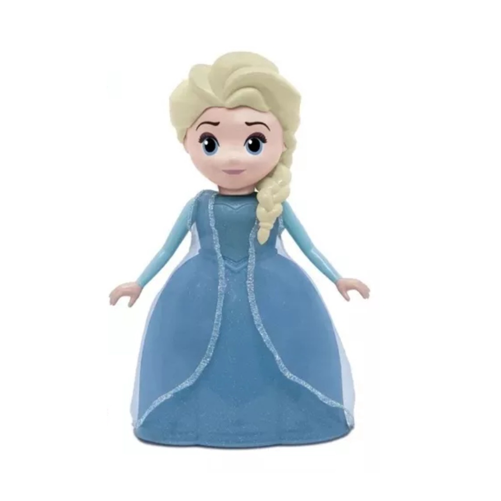 Boneca Frozen Elsa com Som 24cm Fala Frases do Filme Desliza +2 anos Disney Brinquedo Elka - 947
