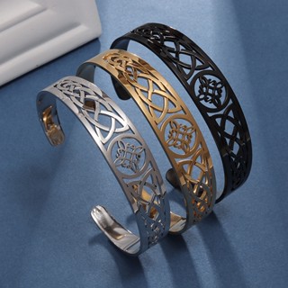 Pulseira De Feitiçaria Vintage Nó De Bruxa De Aço Inoxidável Celta Irlandesa Para Homens Jóias De Amuleto De Encanto Mulheres
