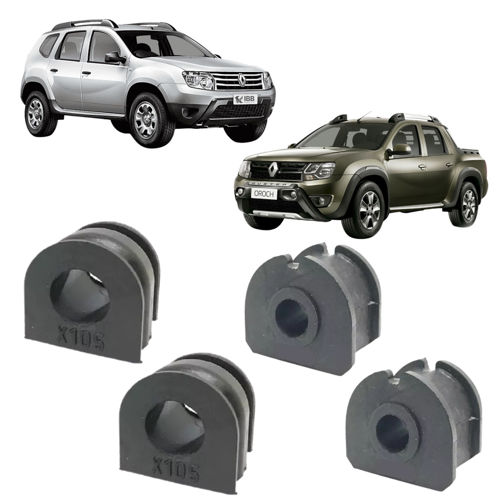 Kit 4 Buchas Barra Estabilizadora Dianteira Traseira Renault Duster Oroch
