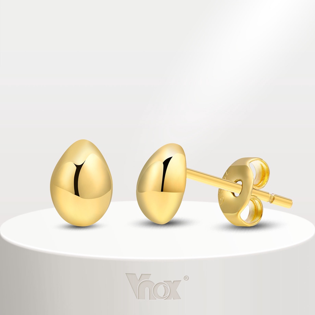 Vnox Pequenos Brincos De Cavilha De Gotas De Água Fofa Para Mulheres , 18K Brinco Hipoalergênico