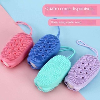 Esponja Bucha Escova   Massageadora De Banho Silicone Com Espuma Interna