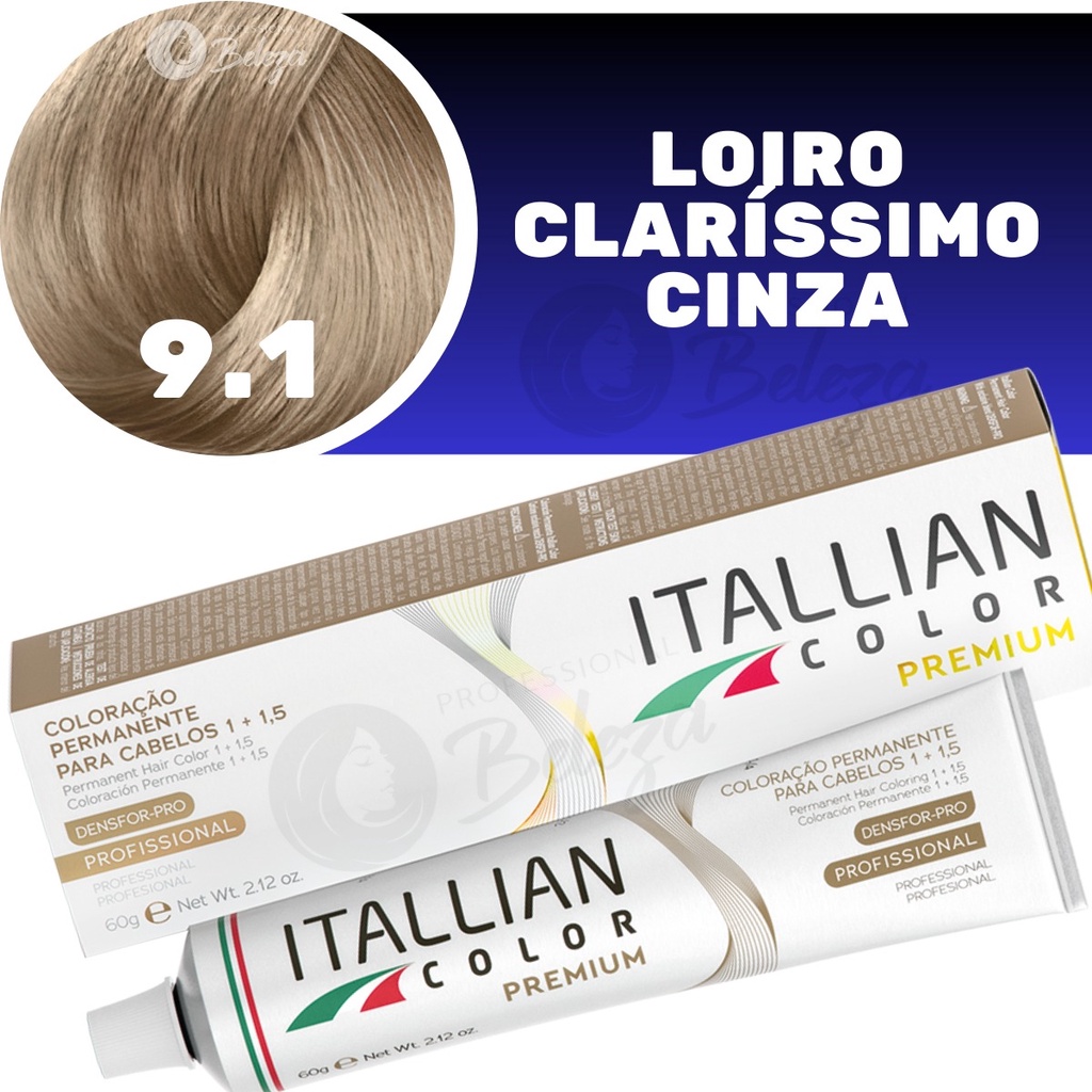 Coloraçao Itallian Color  9.1 (19) Louro Clarassimo Cinza em Oferta na Shopee