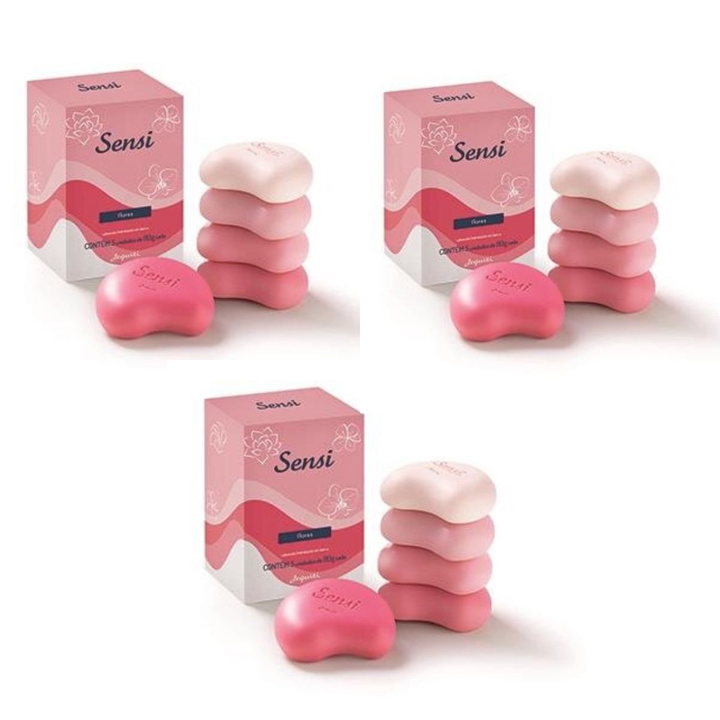 Kit 3 Caixas Sabonetes Hidratante em Barra Sensi Flores 5x80g - Jequiti em Oferta na Shopee