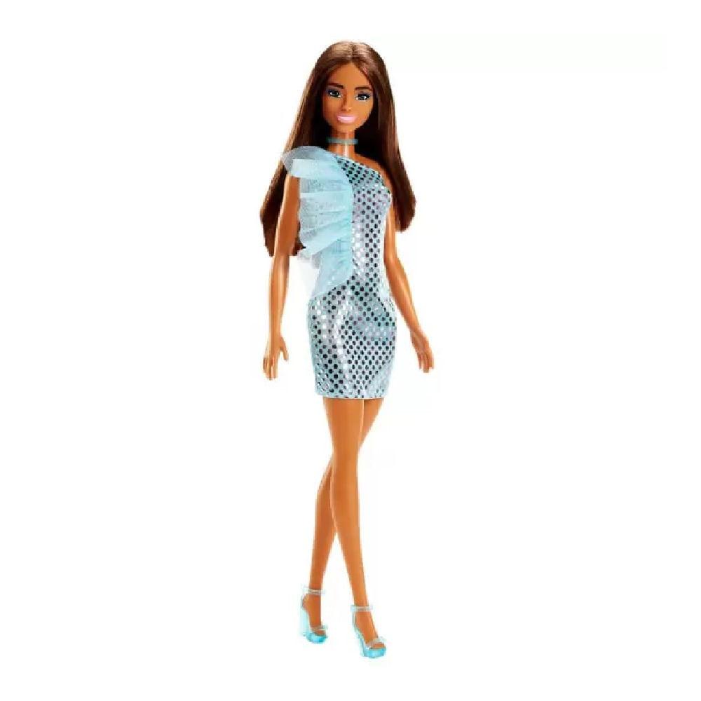 Barbie Fashionista Vestido Glitter Morena - Mattel - Mom & Baby