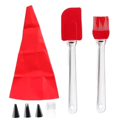 Kit Confeiteiro Confeitaria Saco de Confeitaria Bico De Inox Espátula Pincel Silicone Confeita Bolo