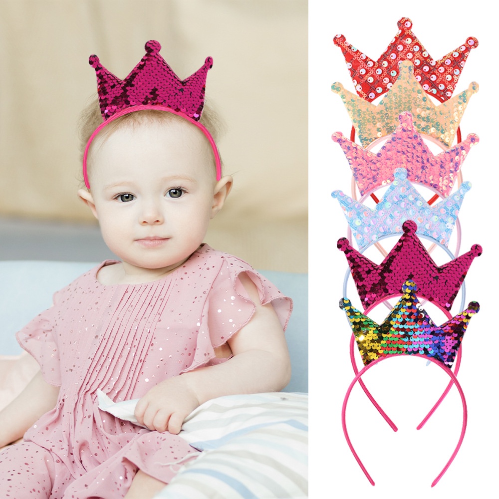 Tiara Infantil Arquinho De Cabelo Lantejoulas Para Crianças Coloridas Festa De Aniversário Coroa Mickey Acessórios  3495