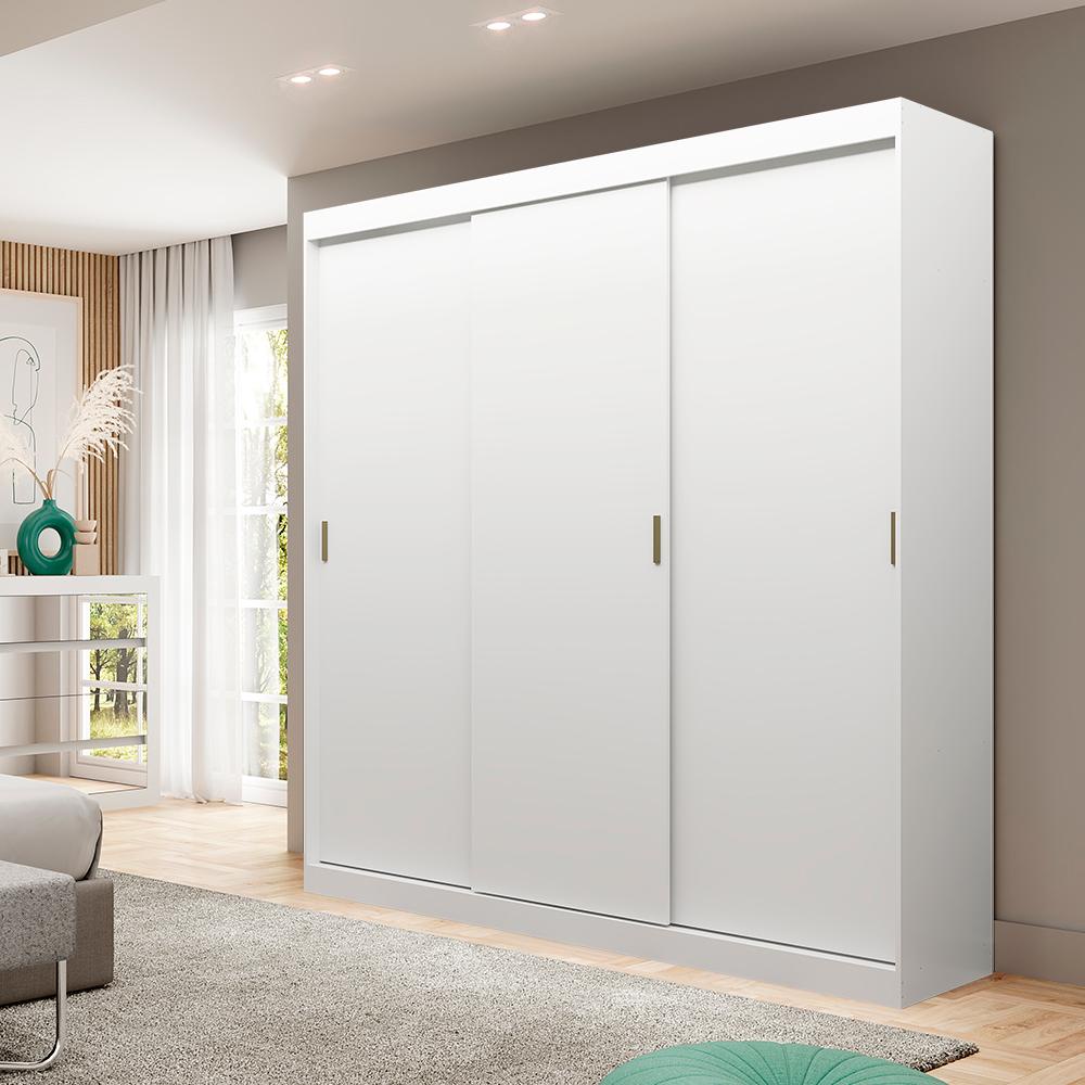 Guarda Roupa Casal 3 Portas 4 Gav Branco Carraro em Oferta na Shopee