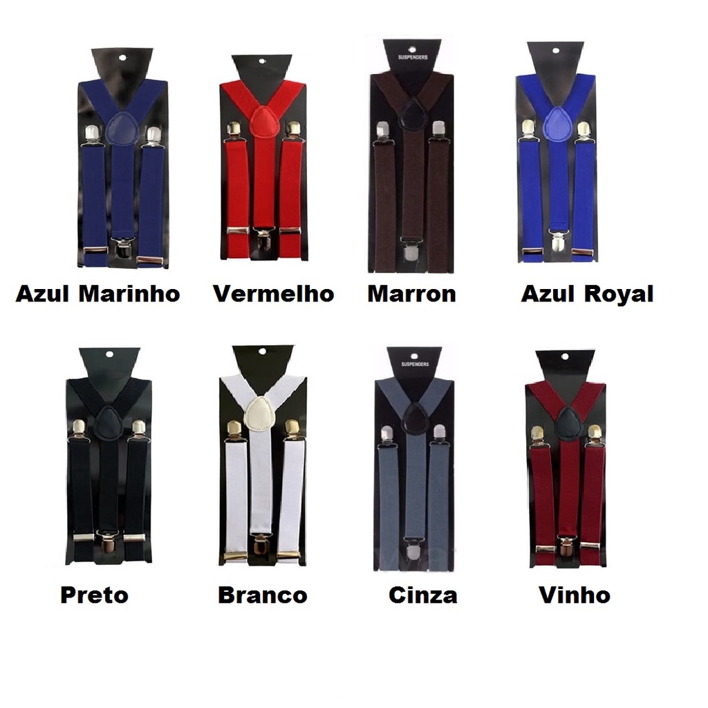 Suspensório Adulto Unissex Ajustável Masculino Feminino Varias Cores - Oferta