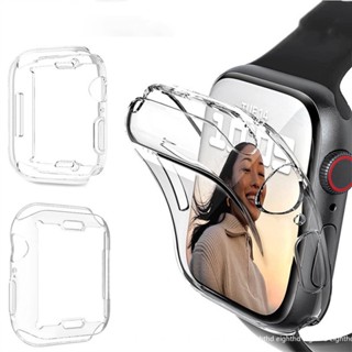 Capa Protetora 360 Transparente E Macia Para Relógio Apple Ultra 49mm TPU Protetor De Tela i-Watch Série 7/8 41mm 45mm 38mm 40mm 42mm 44mm