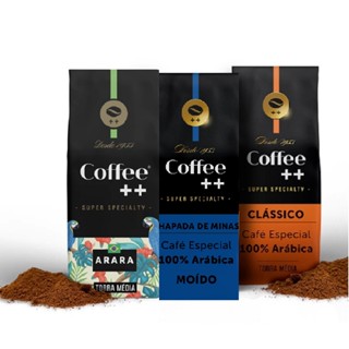 Kit 3 Pacotes Café Especial Torrado e Moído Coffee Mais Classico, Chapada e Arara