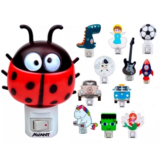 Luz Noturna Infantil Baixa Luminosidade Personagens Led Abajur Tomada 1W Amarela Decoração em Oferta na Shopee