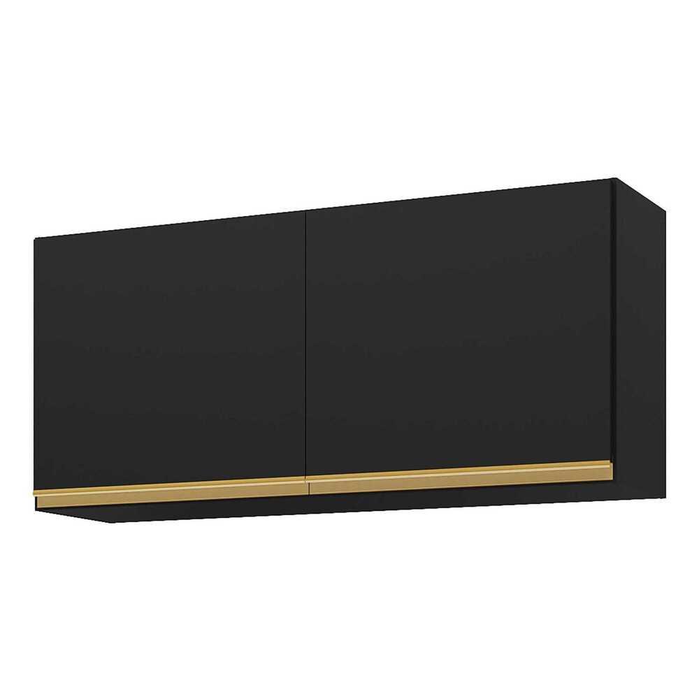 Armário Aéreo Cozinha 120 cm 2 Portas Veneza GB Multimóveis Preto em Oferta na Shopee