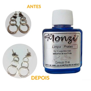 Limpa Prata 925 Monzi 35ml Original Liquido Limpador Jóias Prataria em Oferta na Shopee