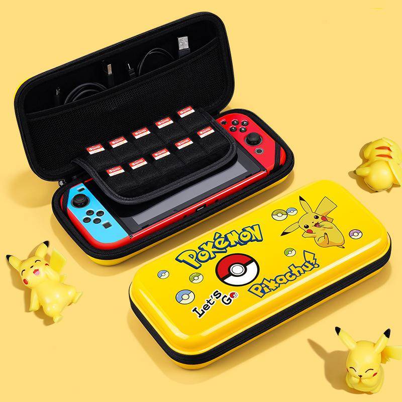 Capa Bolsa Nintendo Switch OLED Case Bag Case Nintendo Switch Pokemon Pikachu de Transporte Estojo Rígido Nintendo Switch Acessórios