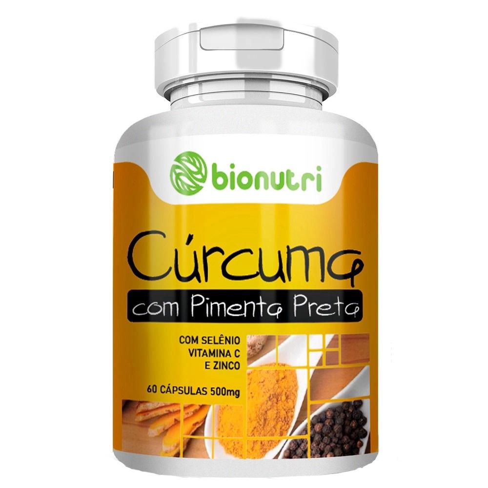 Cúrcuma com Pimenta Preta 60 Caps 500mg - Bionutri