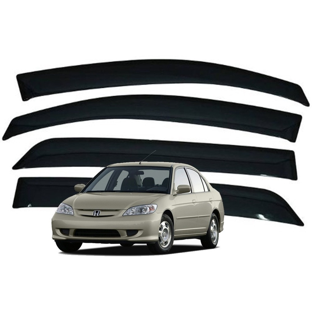 Calha De Chuva Defletor Honda Civic 2004 A 2006 4 Portas Fume Tiger HD3906