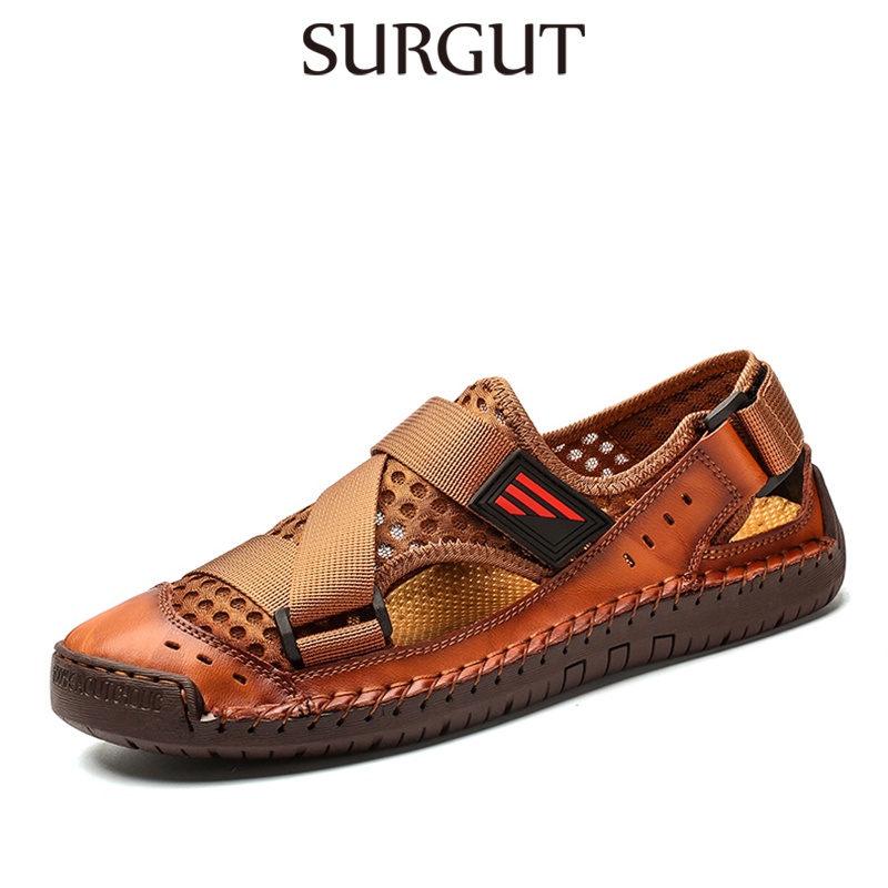 SURGUT Homens De Moda Respirável Sapatos Aqua Trekking Sandálias De Wading Calçados De Verão Em Malha em Oferta na Shopee