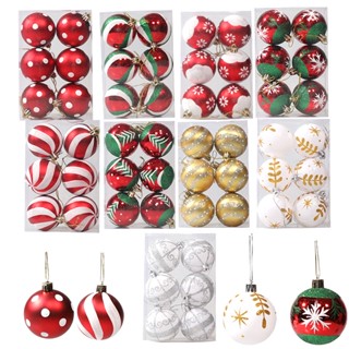 6 Pcs Set Hangable Design Árvore De Natal Decoração Bola Ornamentos Para Decorações Multicor