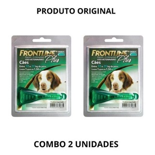 FRONTLINE PLUS KIT COM 2 PIPETAS 1,34ml (10 A 20kg)PARA PREVENÇÃO DE PULGAS E CARRAPATOS em Oferta na Shopee