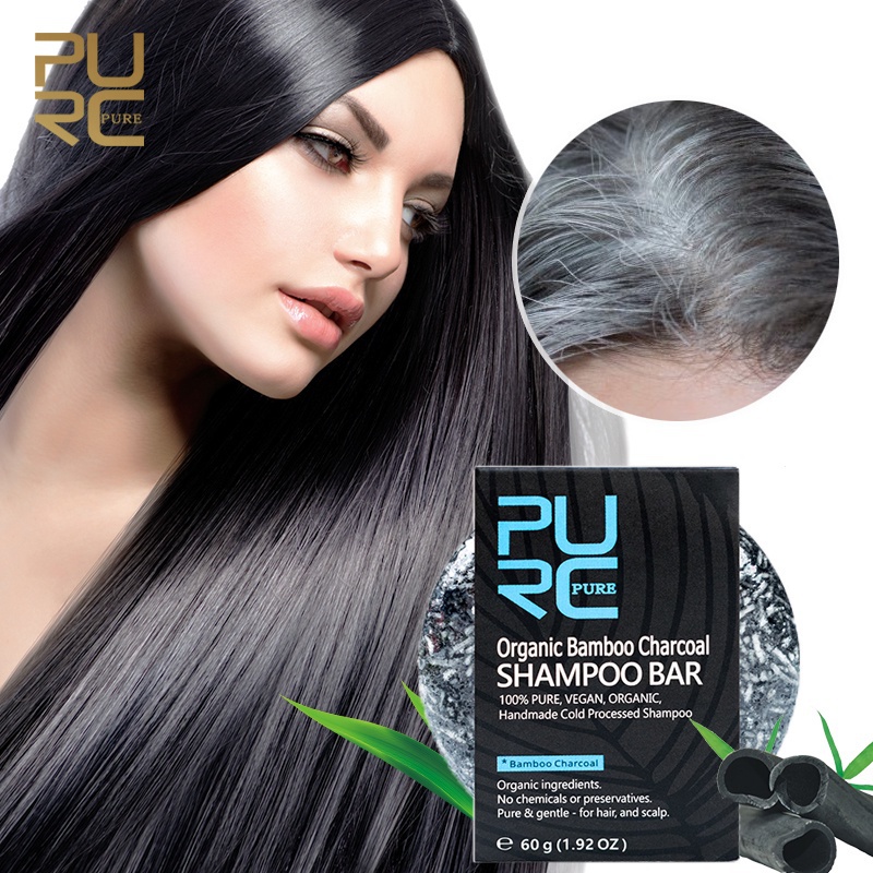 Tintura De Cabelo Tratamento Cinza Branco Carvão Vegetal Detox Bamboo Detox Sabonetes Cabelo Preto Shampoo Shiny Hair Sc