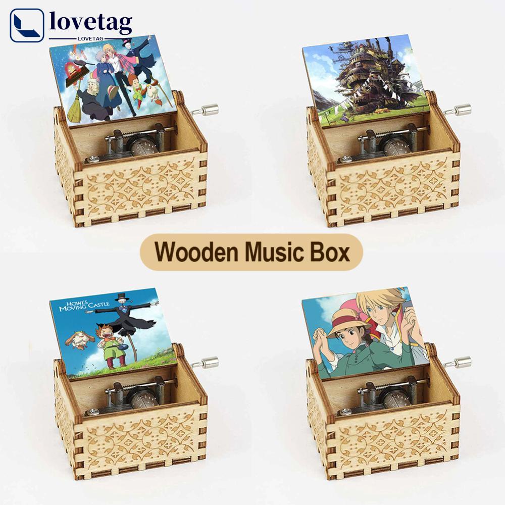 LOVETAG Anime Howl's Moving Castle Caixa De Música De Madeira Preta Do Castelo Em Movimento Merry Go Round of Life Theme Fans Amigos Aniversário Mecânica C3F9