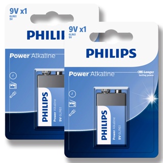 Pilha Alcalina 9V Philips Bateria 9 Volts 6LR61 6F22 kit 2 unidades em Oferta na Shopee