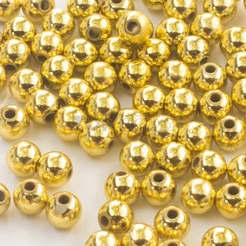 Pérola Redonda Inteira Abs 8mm (2.000 Peças) - Dourado - 500g