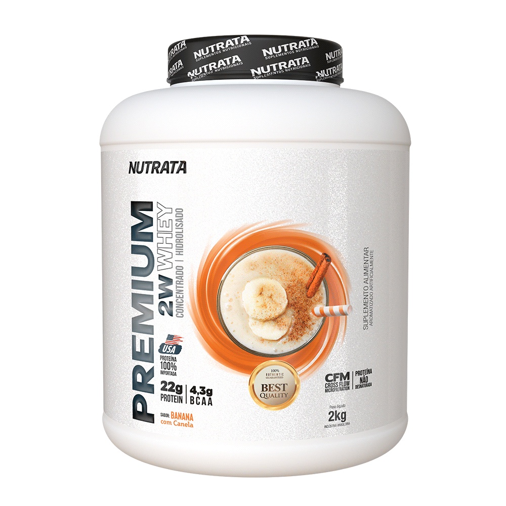 Whey Hidrolisado Premium 2w 2kg Banana c/Canela- Nutratra