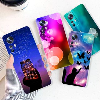 Para Xiaomi Redmi Note 12S Capa Note12S Traseira Do Telefone Silicone Soft Transparent TPU Flower Marble Bumper Shell