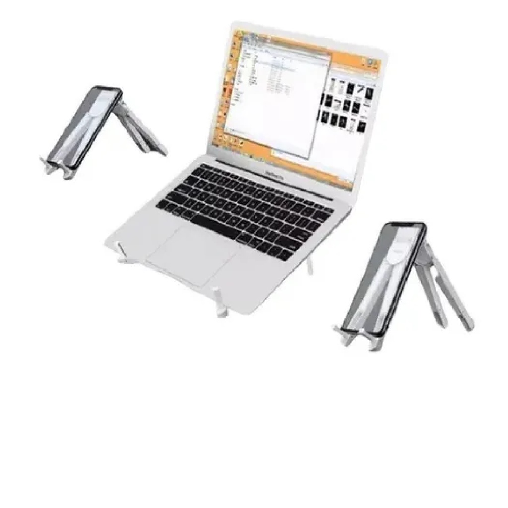 Suporte Base De Mesa Notebook Celular Ajustável Dobrável