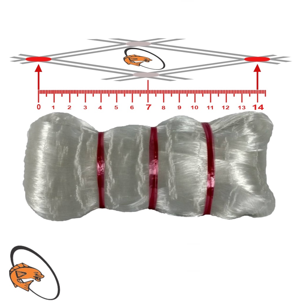 Pano de Rede Malha 14 (70mm) Fio 0,35 Altura 6,72 C/ 100 Metros Panagem 35x70x48x100 em Oferta na Shopee