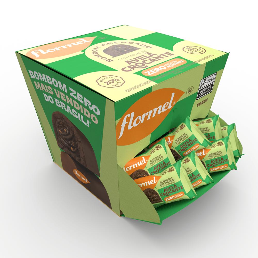 Bombom Chocolate, Recheado Creme de Avelã Crocante, Zero Açúcar em Oferta na Shopee