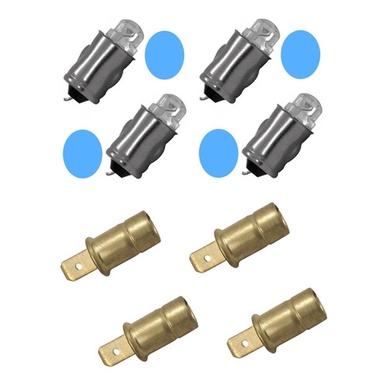 Par Lampada ( 75 ) Led Azul Com Soquete Latao Painel Fusca