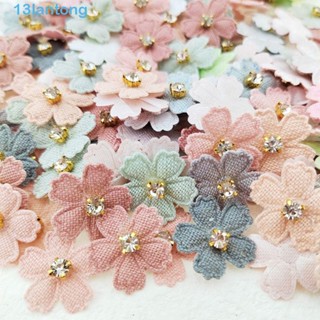 LANTONG 50PCS Tecido Para Bordar Flores , Applique Multiuso , Adesivo Roupas Com Costura multicolor Rhinestone