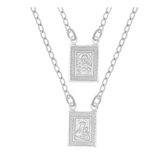 Escapulario Sagrado Coração Jesus e Nossa Senhora cartier 60cm