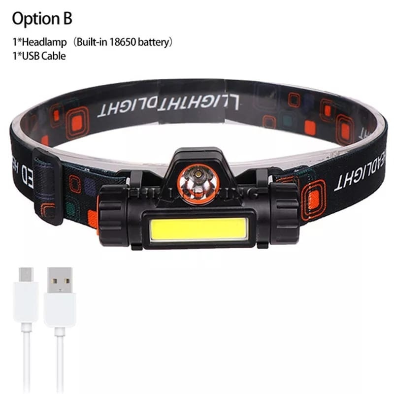 KIT Lanterna de Cabeça Led COB Caminhada Pesca Ciclismo High Power COM IMÃ mt101 ( 6 )