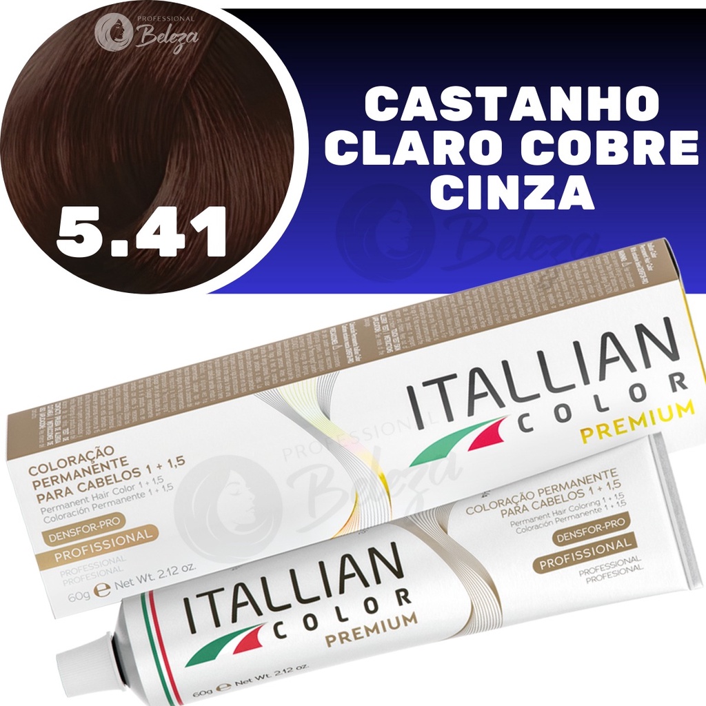 Coloração Itallian Color Castanho Claro Cobre Cinza 5.41 60g