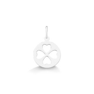 Pingente Medalha Trevo de 4 Folhas Prata 925