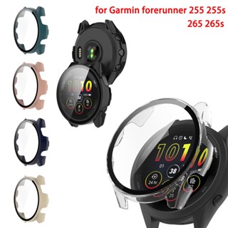 Estojo + Protetor De Tela Para Garmin Forerunner 255 255s 265 265s Music Hard PC Frame Bumper Cover Case + HD Slim Vidro Temperado Anti-Riscos