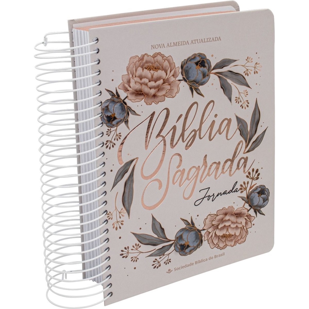 Bíblia Anote Jornada | Nova Almeida Atualizada | Letra Maior | Capa Dura Flores