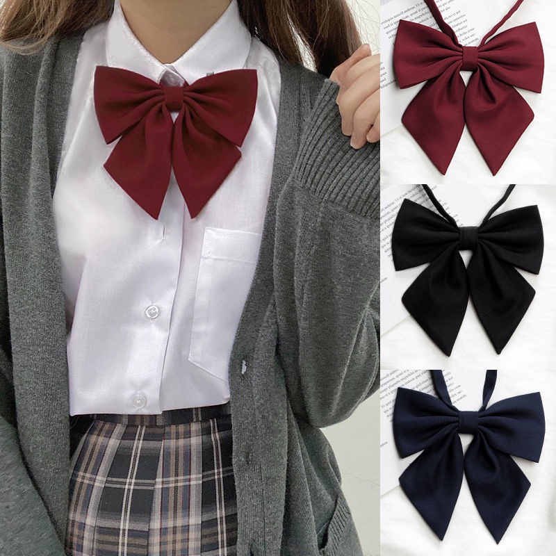 Senhoras Grande Gravata Borboleta Oversize Para Mulheres Uniforme Colarinho Laço Nó Adulto Sólido Laços Cravats Meninas 