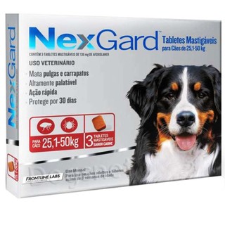 Antipulgas E Carrapatos Nexgard Cão 25 A 50kg Com 3 Nex Gard em Oferta na Shopee