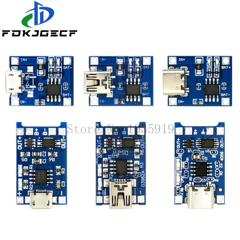 Mini Micro Tipo-c USB 5V 1A 18650 TP4056 Módulo Carregador De Bateria De Lítio Placa De Carregamento Com Proteção Funçõe