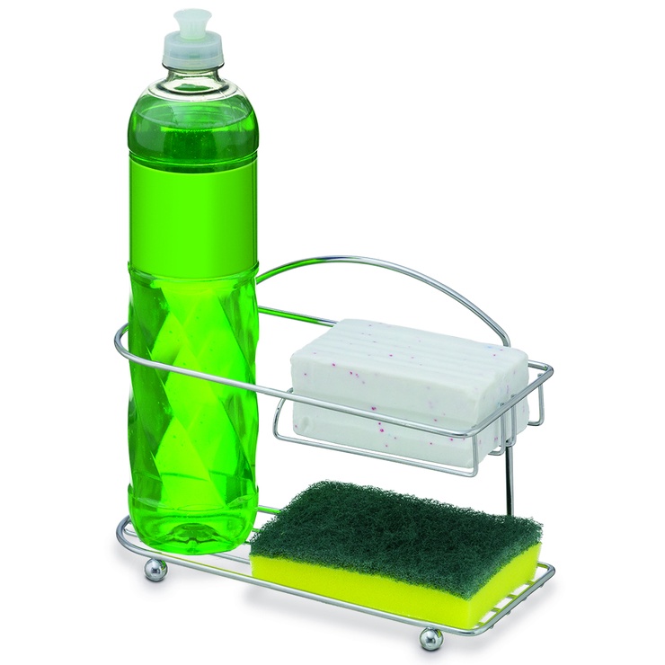 Porta Detergente Esponja  Bucha Sabão Organizador Pia Cozinha Suporte Cromado em Oferta na Shopee