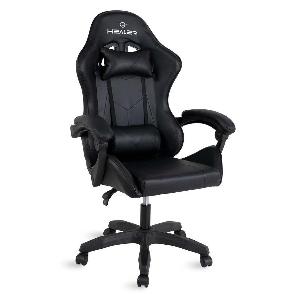 Cadeira Gamer Preta Healer Wells Reclinável Giratória - Home & Living