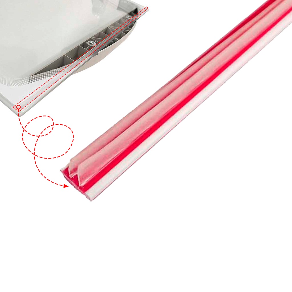 Gaxeta Borracha Silicone Maleável duas membranas 55,3cm Original fixação adesiva aplicação Tampa Vidro Freezer Metalfrio
