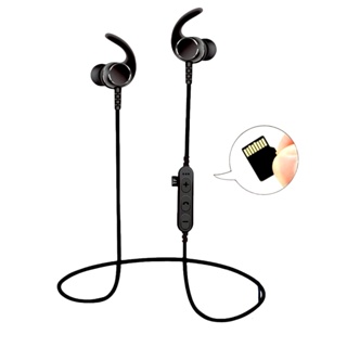 Fone de Ouvido Intra auricular sem fio Bluetooth com entrada de cartão de memória sd Esportivo para corridas e academias em Oferta na Shopee