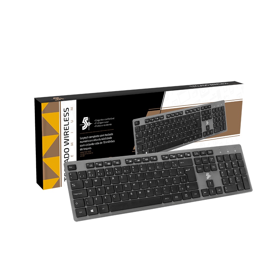 Teclado Sem Fio Wireless Confortável Premium Original 5+ Nfe