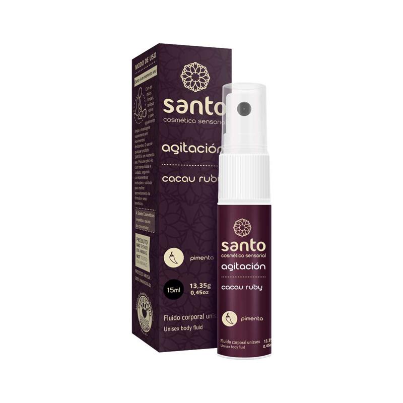 Gel Líquido Beijável com Função Vasodilatadora - Santo Cosméticos Sensorial Agitación - 15 ml | Sabor: Cacau Ruby em Oferta na Shopee